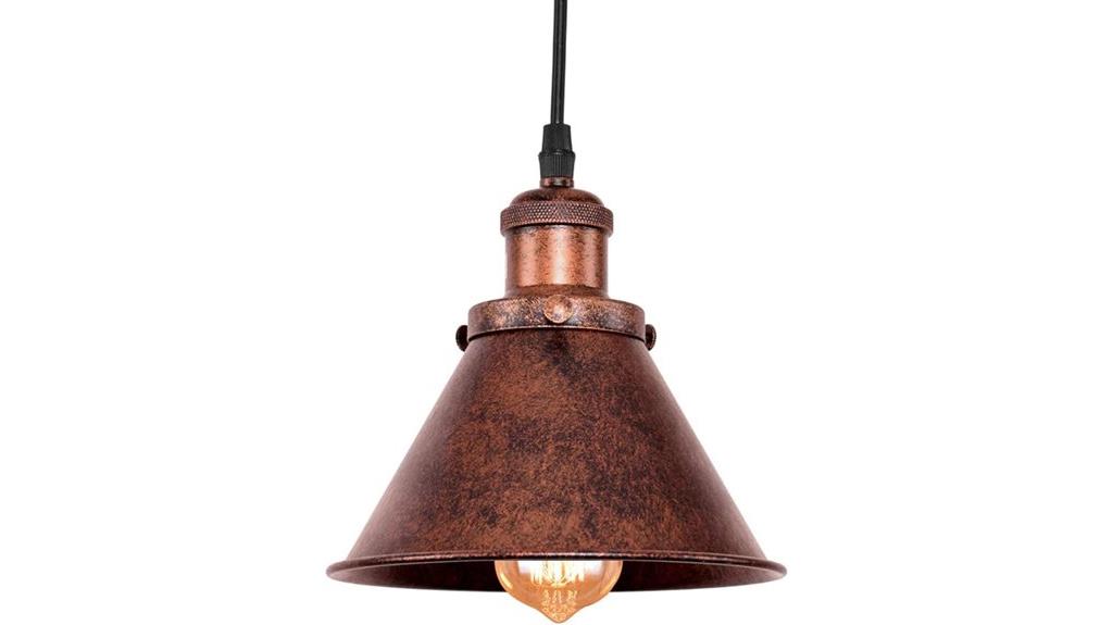 rustic cone shade pendant