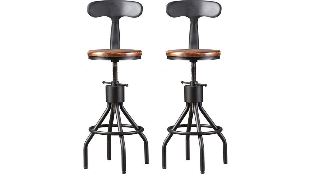 rustic industrial adjustable stools