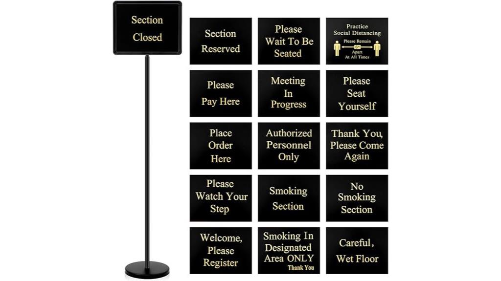 seating sign holder nine inserts