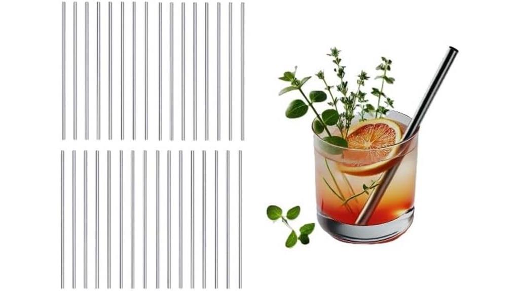 set of 32 stainless steel straws