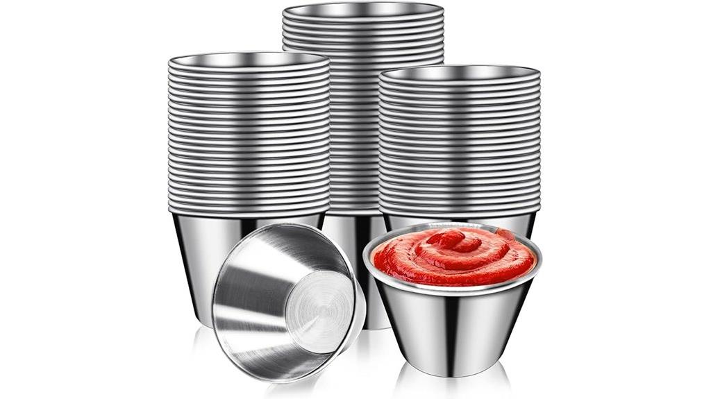 set of fifty stainless ramekins