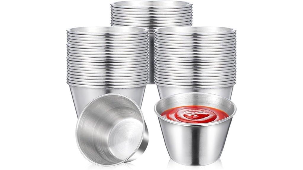 set of fifty stainless sauce cups