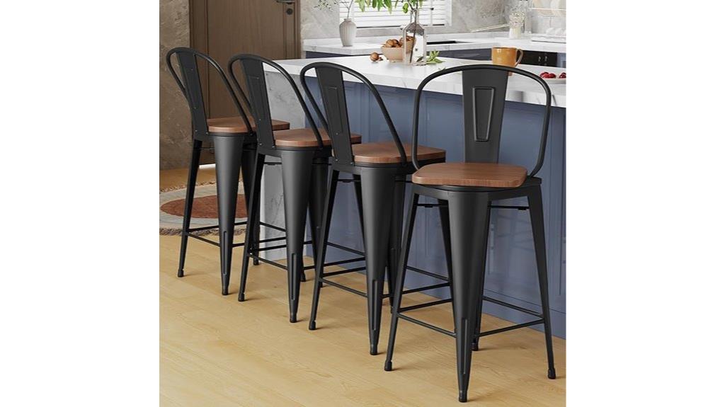 set of four swivel stools