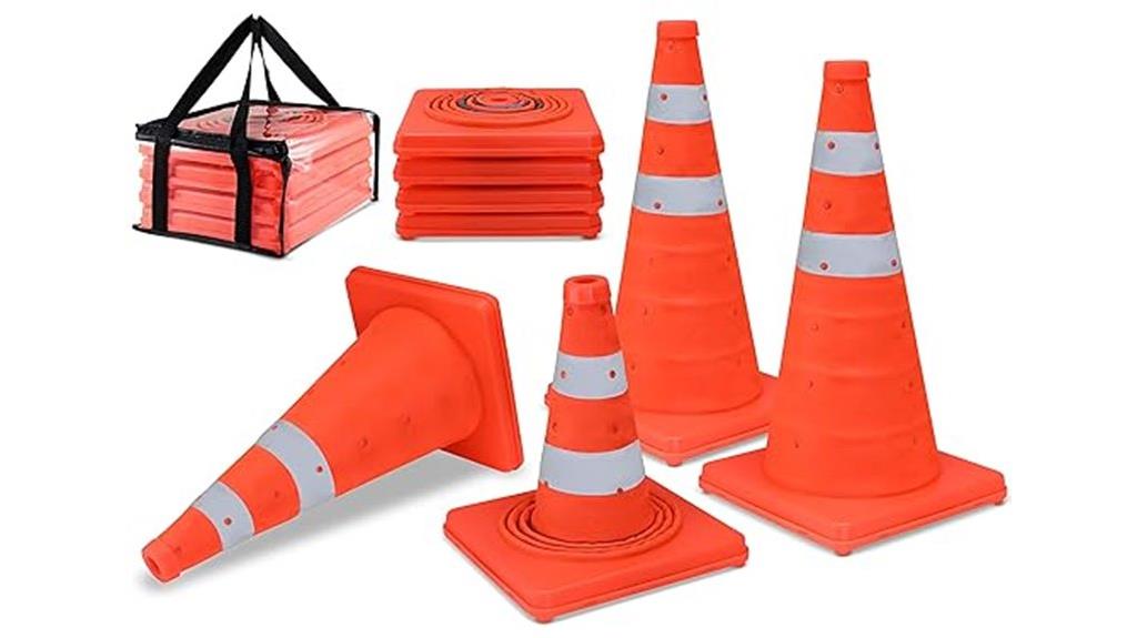 set of four traffic cones