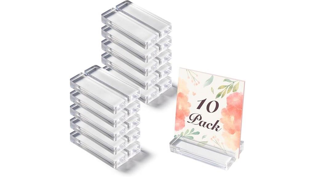 set of ten acrylic holders