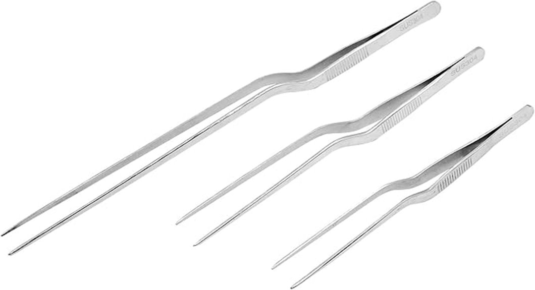 set of three kitchen tweezers