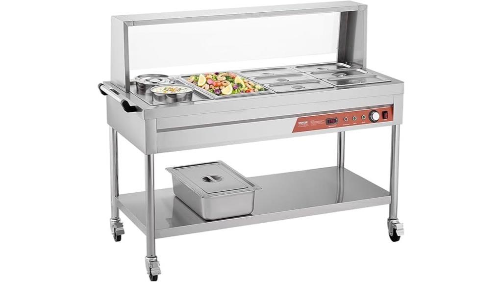 seven pan commercial warmer