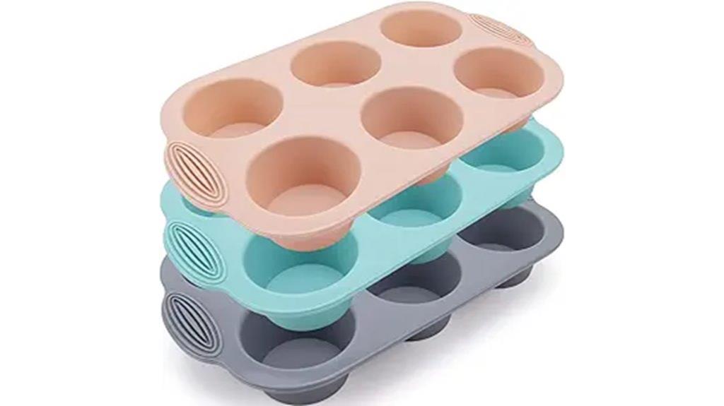 silicone 6 cavity muffin tray