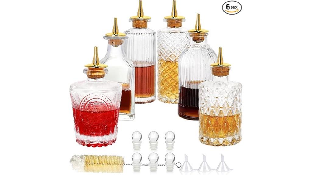 six bitters bottles collection