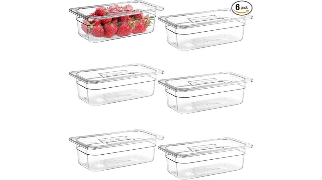 six pack clear food containers