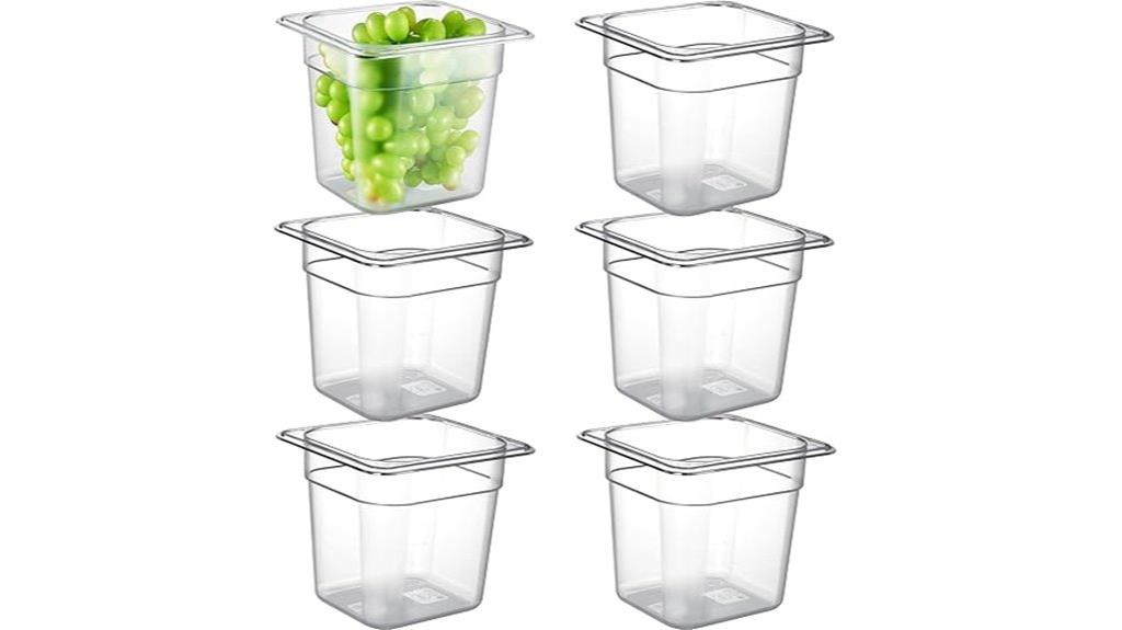 six pack food pans