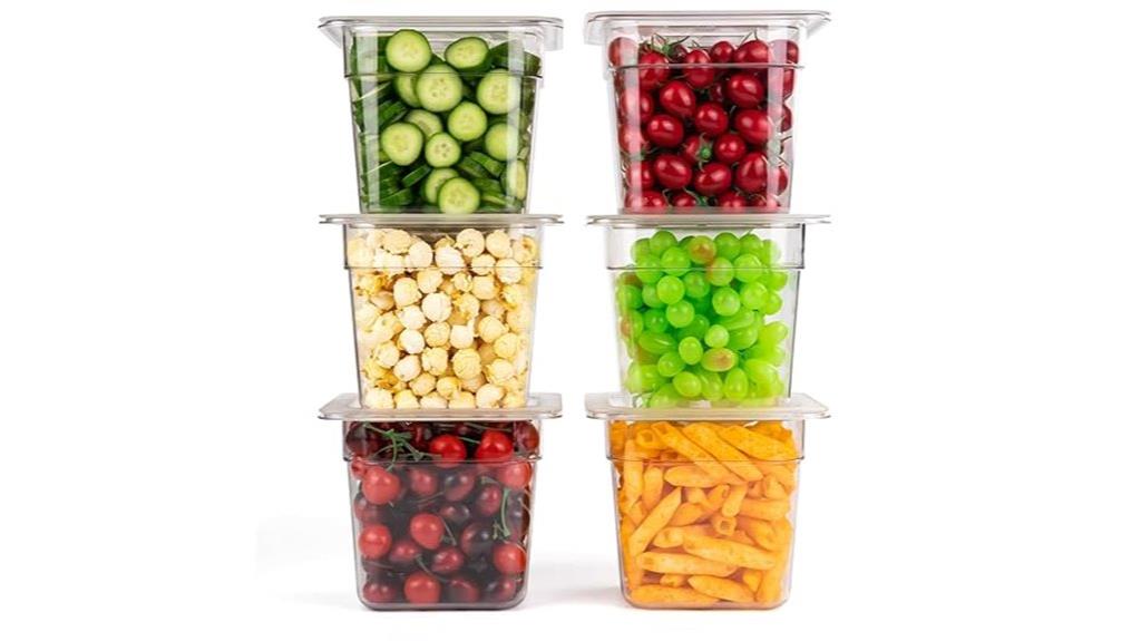 six pack plastic food containers