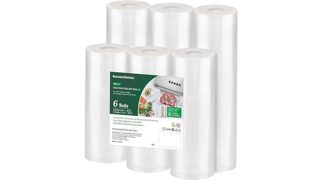 six pack vacuum sealer rolls