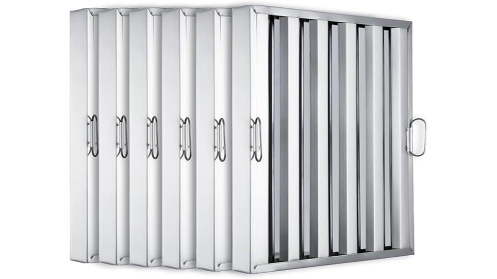 six stainless steel filters