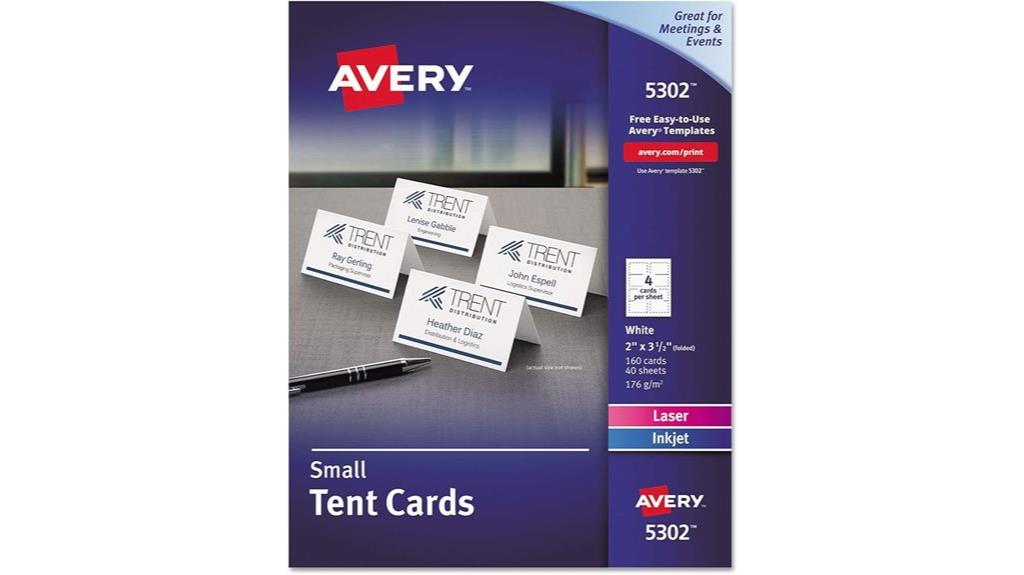 small white tent cards