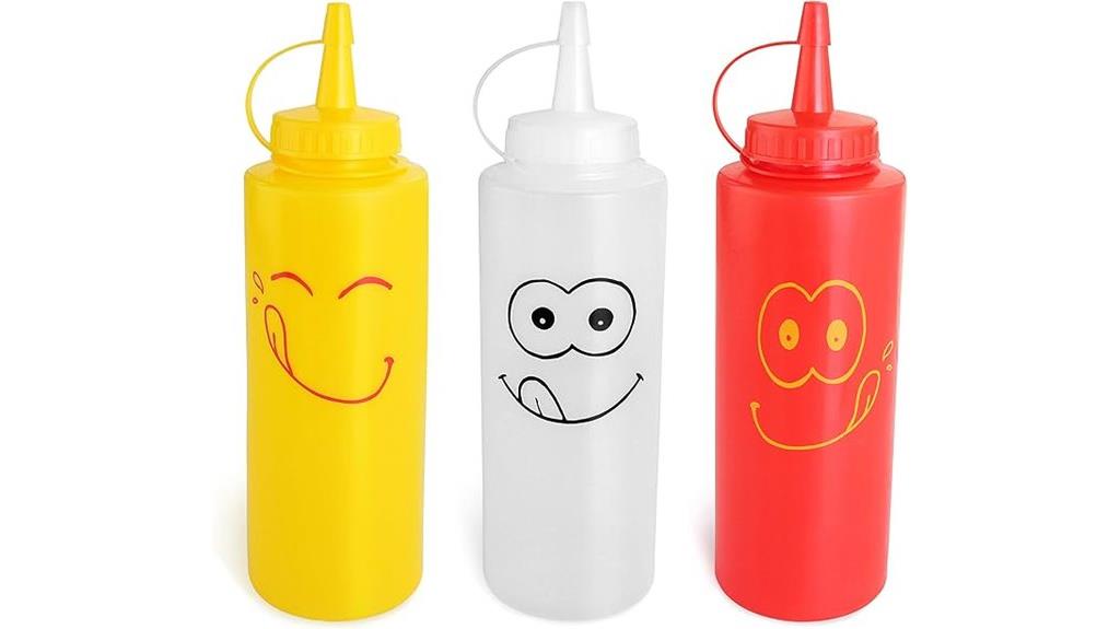 smiley faces squeeze bottles
