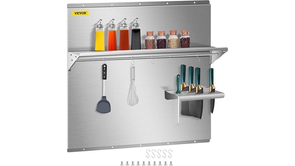 stainless steel backsplash shelf