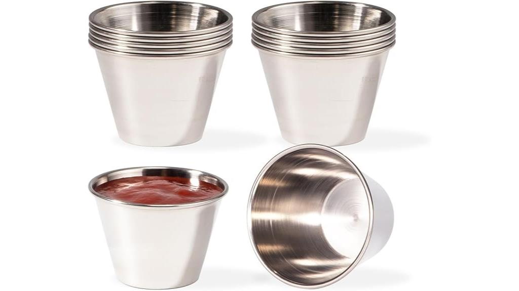 stainless steel meal prep cups