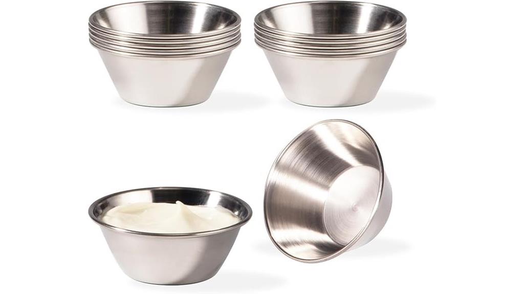 stainless steel sauce cups