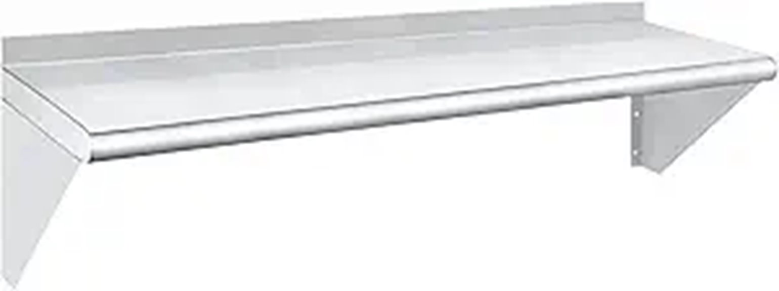 stainless steel wall shelving