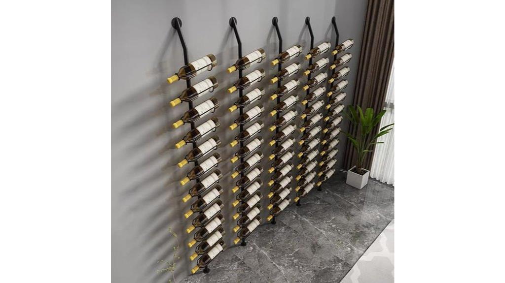 tall metal wall wine rack
