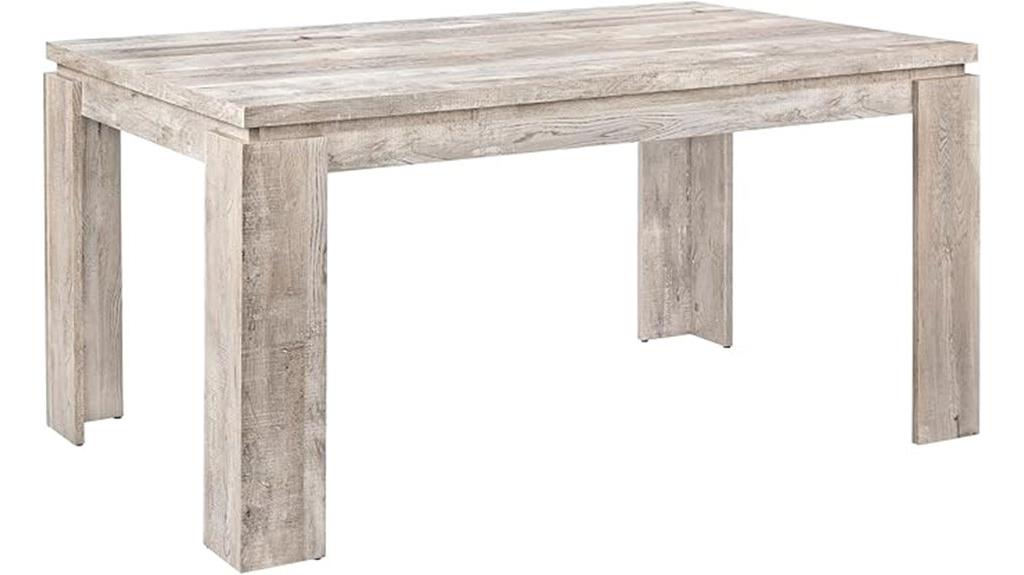 taupe reclaimed wood table