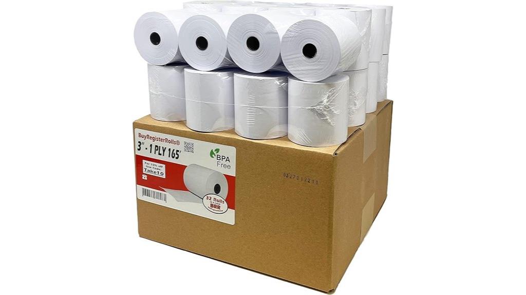 thirty two rolls of receipt paper
