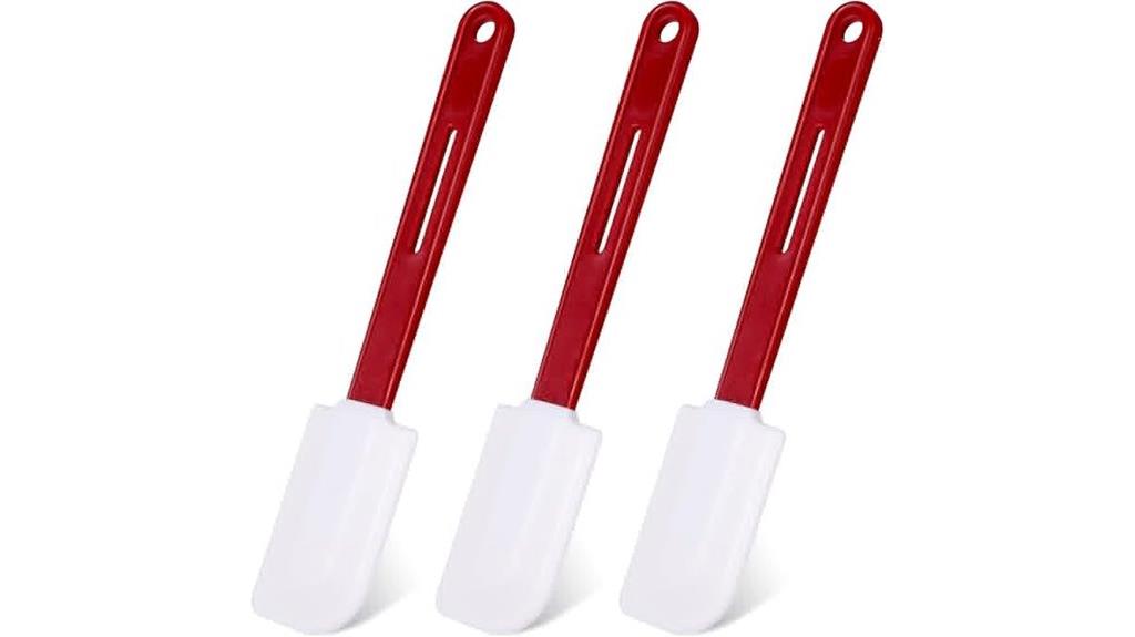 three high temperature silicone spatulas