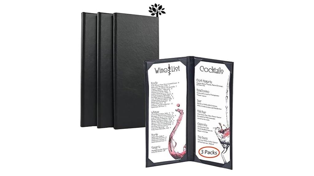 three leather menu packs