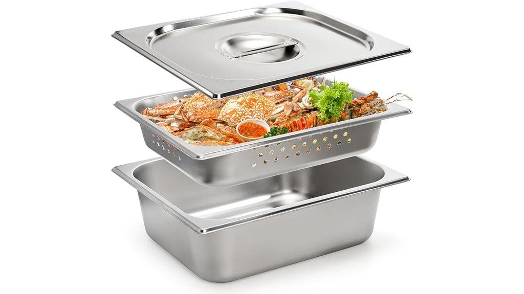 three pack steam table pans