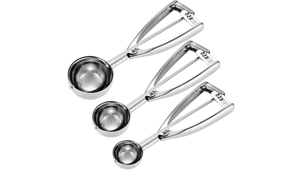 three piece cookie scoop set