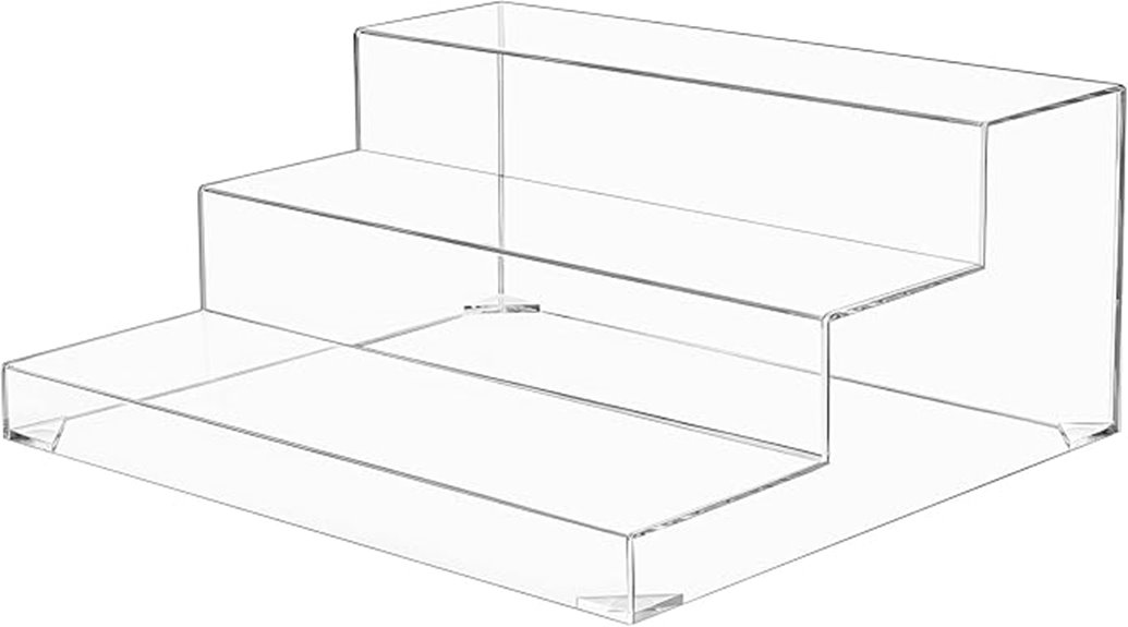 three tier acrylic bottle display