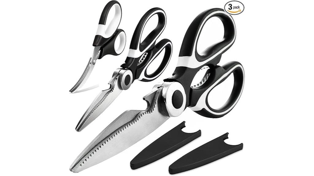 three versatile kitchen scissors