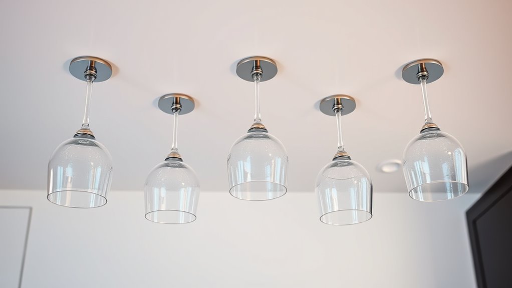 top glass rack ceiling mounts