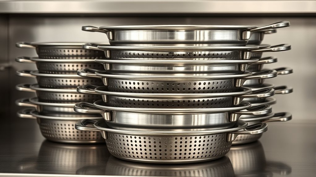top stainless perforated pans