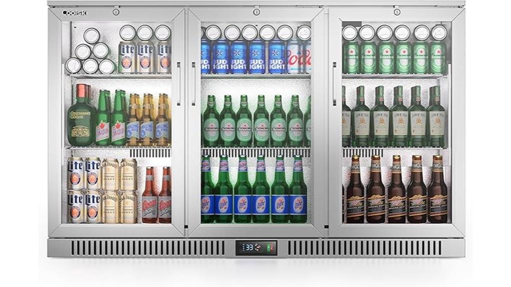 triple door beverage cooler