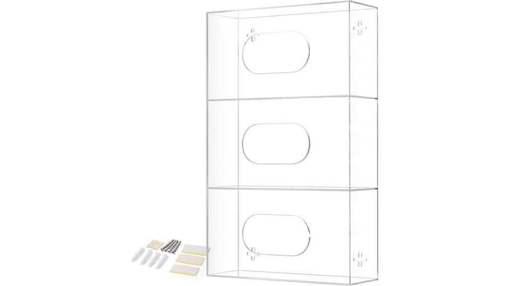 triple glove box wall mount