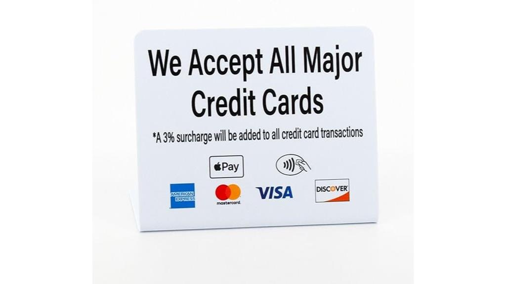 twelve card payment signs