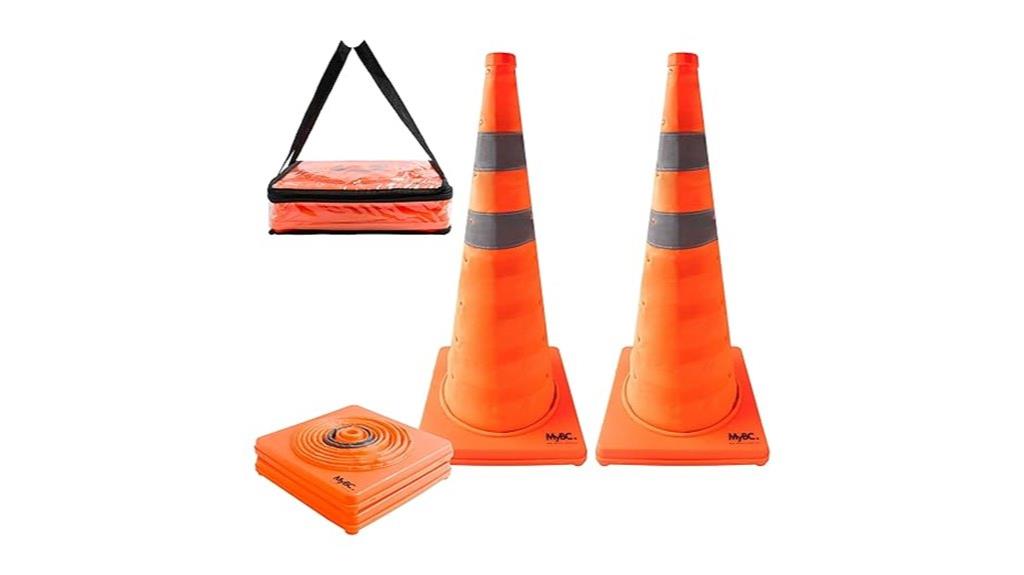 two 28 inch collapsible cones
