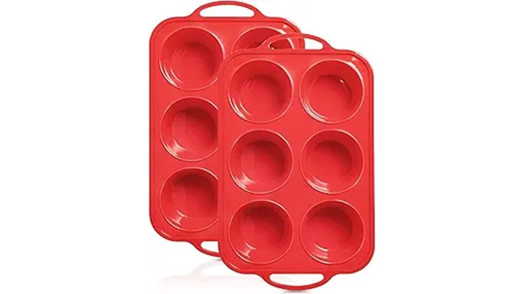 two jumbo silicone muffin pans