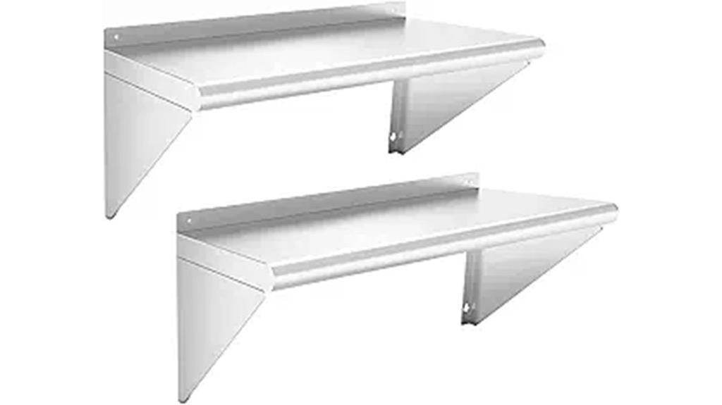 two pack stainless steel shelves