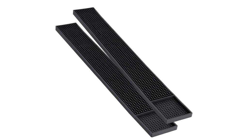 two rubber bar mats