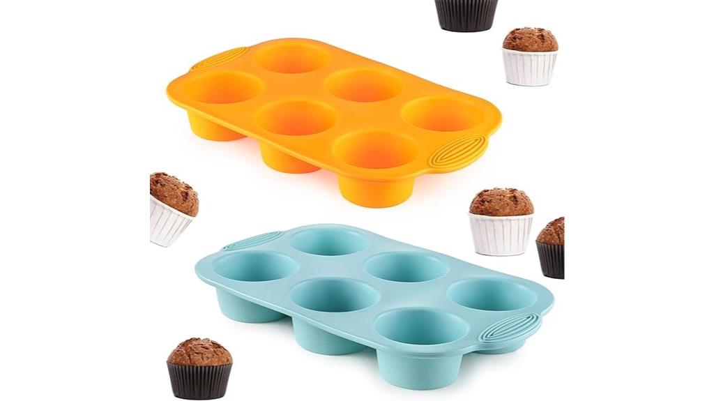 two silicone baking molds