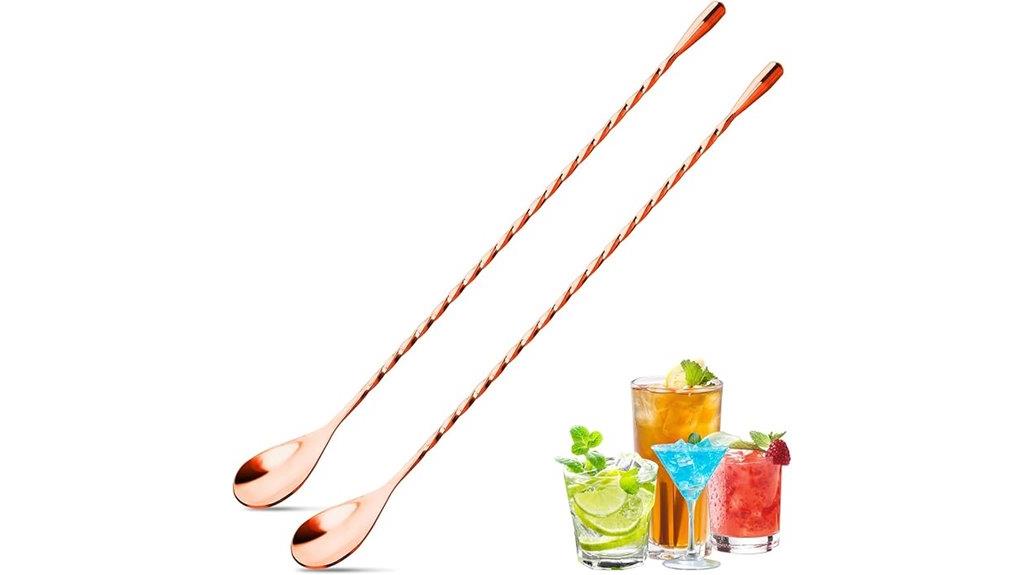two stainless steel bar spoons