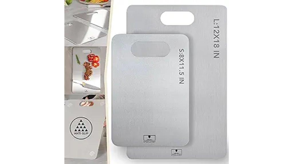 two stainless steel boards