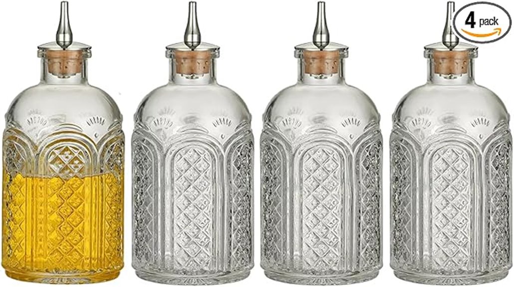 vintage glass bitters bottles