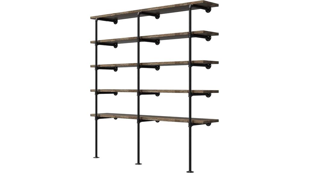 vintage pipe wall shelves