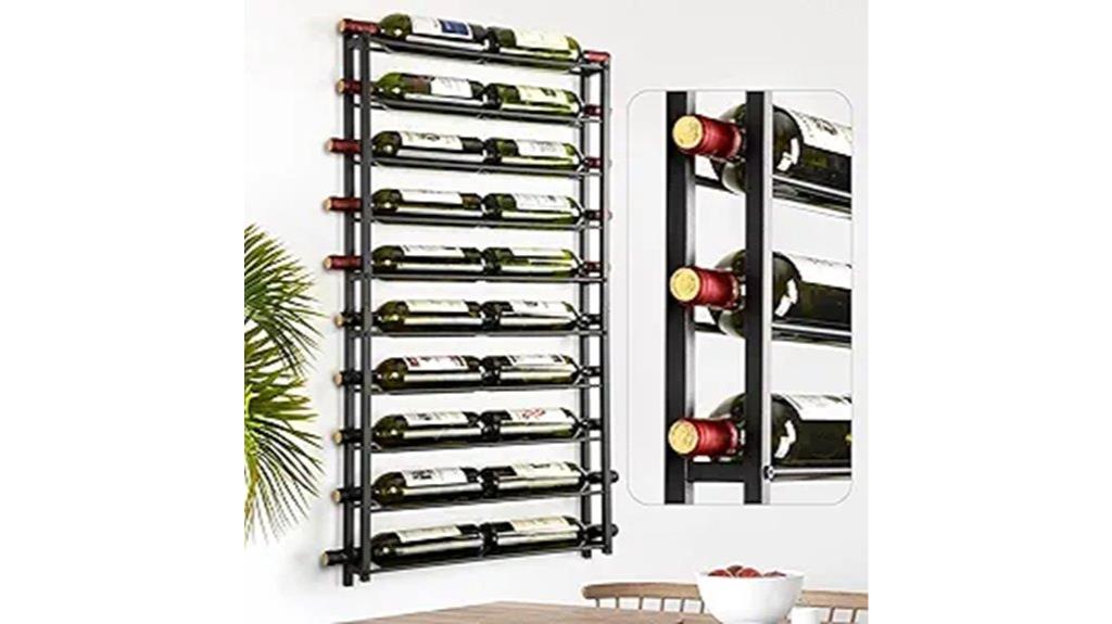 wall mounted 20 bottle rack