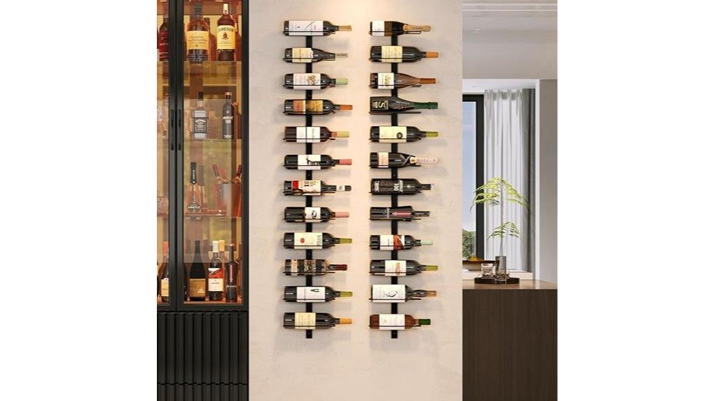 wall mounted 24 bottle rack