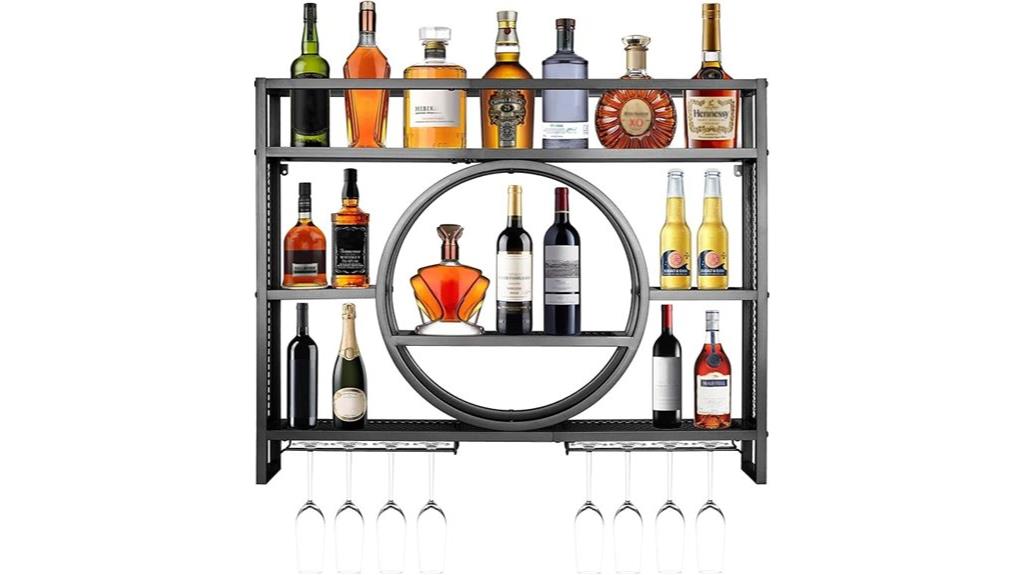 wall mounted wine and liquor storage